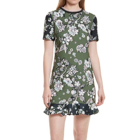 Ted Baker Hoster Floral Print Ruffle Hem Dress - Picture 1 of 5